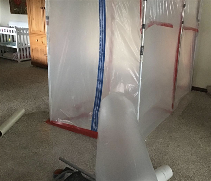 tarp containment in a room