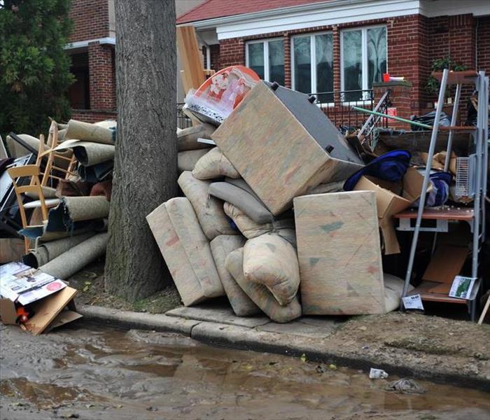 Household items dumped on the street.